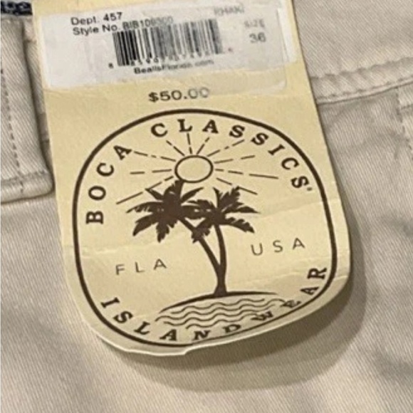 Boca Classics Island Wear Shorts Men’s NWT Cream Size 36 - Picture 14 of 14